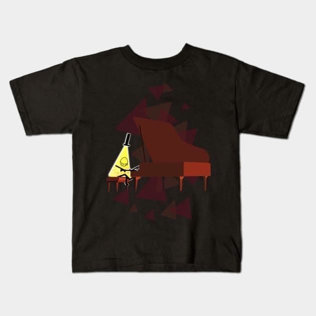 Piano Bill Kids T-Shirt by Contenebratio